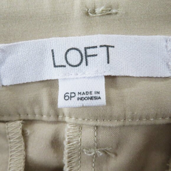 LOFT 6P Riviera Slim Cropped Pants Beige Solid - Picture 5 of 7